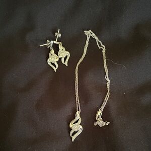 Diamond earrings and necklace set